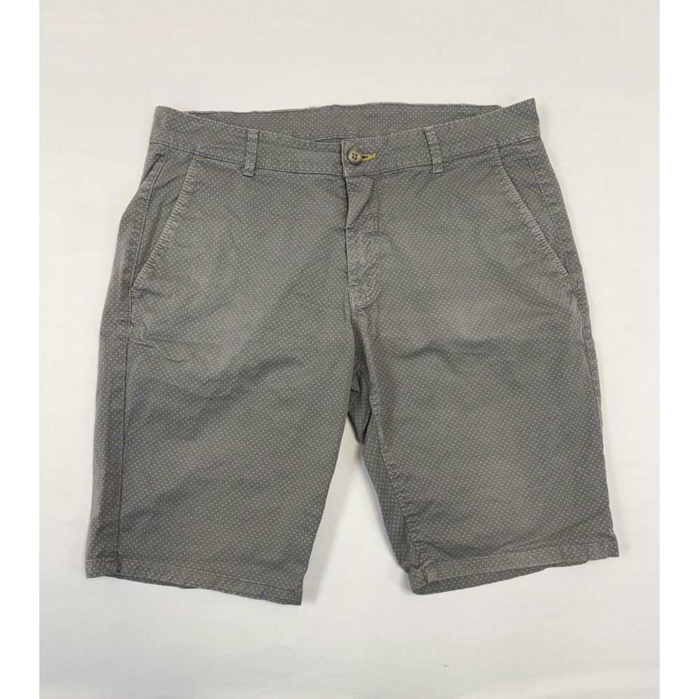 Manuel Ritz Slim Fit Men's Gray Dotted Pattern‎ Shorts Size 32 Cotton Blend